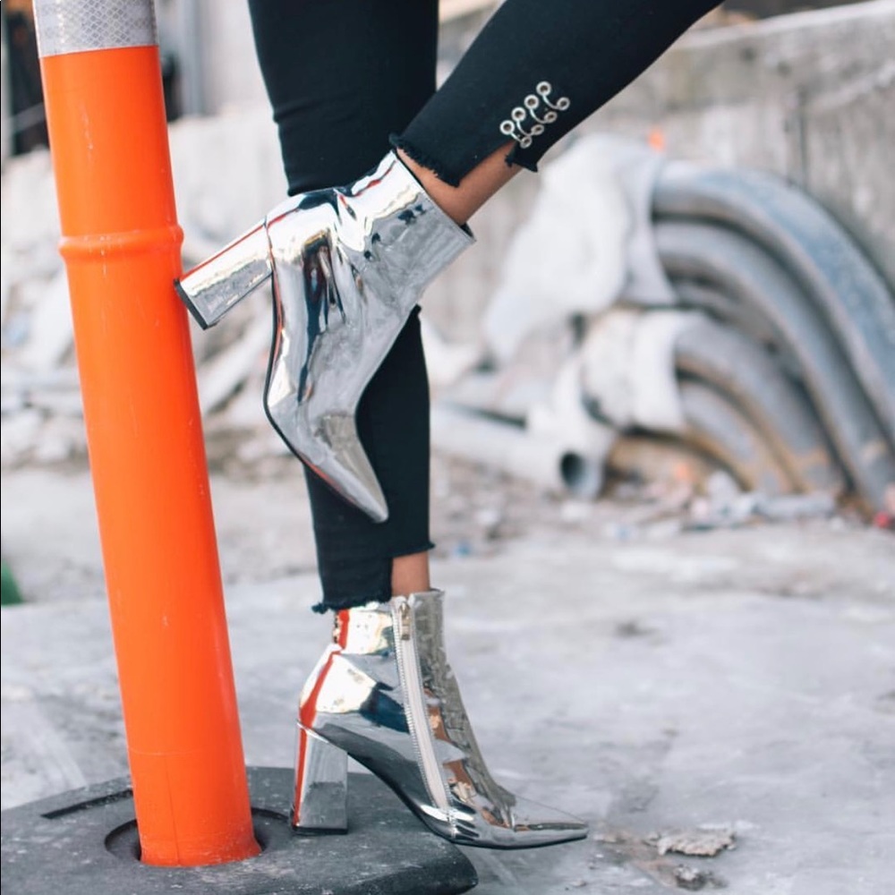 Silver Booties by Public Desire - worn twice !